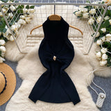 Luxury Gold Wind High-End Sleeveless Knitted Vest Women Summer Metal Kinesi Design Chic Hot Girl Top