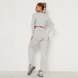 Seamless Gym set Fitness Sports Suits GYM Cloth Long Sleeve Shirts High Waist Running Sexy Booty Leggings Workout