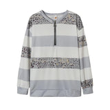 Casual Wide Stripes Zipper Sweat