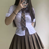 Sexy Slim Basic White Shirt Women Tunics Vintage Cute Korean Style Long Sleeve School Shirt Girls Casual Jk Uniform