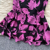 Women's Dress 2025 New Design V-Neck Short-Sleeved Folding Body-Brepaired Hip Irregular Fishtail