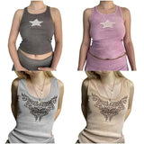 Fairy Grunge Tank Tops Summer Women Graphic T Shirts Sleeveless Harajuku Tee 2000s Aesthetic Clothes E Girl Vest
