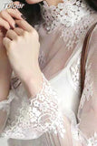 New Transparent Korean Loose Women Lace Blouse 3 Colors Female Bottoming Blouses Plus Size Cheaper