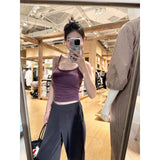 Early Autumn Hip New Simple Casual Babes Vest Sling With Long-Sleeved Open Shirt Casual