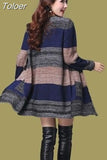 Sweater Women Cardigan Fashion 2023 Long Sleeve Striped Autumn And Winter Cardigans Casual Loose Striped Knitted