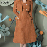 Tweed Jackets + Sleeveless Dress Women Winter Fall Two Piece Sets Ladies Vintage Elegant Party 2 Piece Set Women