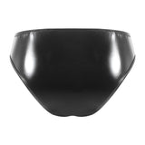 Toloer Men's PVC Bright Leather Triefs Sexy Open File Lekhoers Size Accurate No Odor-Outfit