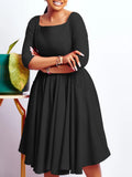 Women's Autumn And Winter New Fashion Temperament Pocket Dress Evening Dress African
