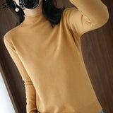 Pullover Women Vintage Sweater Spring Winter Half Turtleneck Woman Sweaters Retro Green Warm Knitted Women