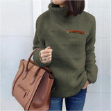 Jumper Fleece Sweater Ladies Fashion Tops Zip Winter Sweaters Long Sleeve Pullovers Sweater Pull Femme Sudadera