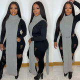 Turtleneck Side Slit Long Sweater