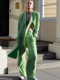 2022 New Women Blazer Fashion Bow Belt Casual Coat Loose Wide Leg Pants Female High Waist Pants Women Office Lady