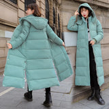 Winter Cotton-Padded Jacket 2024 New Winter Down Cotton-Padded Jacket Female Long Over The Knee Korean Version Loose And Thick Winter Coat-Outfit