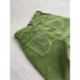 Retro Green High-Waisted Plus Velvet Slack Autumn And Winter New Set Thin Corduroy Broad Leg