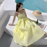 seaside holiday beach dress female sanya tourism wear a super loose led long a word condole belt