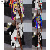 Coat Fashion Women 2023 Autumn and Winter Tweed Lapel Print Coat Europe and America Fashion Women's