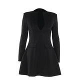 Autumn 2025 New Bag Ass Dress Temperament Sexy Body-Dress V-Necked Long-Sleeved Dress