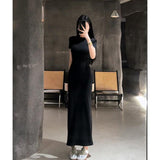 Dress Women's New French Temperament Round-Neck Short-Sleeves Long-Sleeved Baggage Dresses For Women's 2025