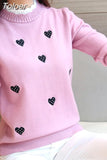Women Turtleneck Sweater Solid Color Embroidery Cartoon Panda Bear Cute Streetwear Pullovers Knitted Female Clothes