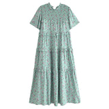 Women's New Cotton-Print T-Shirt With Loose Cake Dress