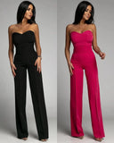 Fashion Tube Top Long Jumpsuit Women Elegant Temperament Tube Top Wide-leg Jumpsuit Women 703-0-Outfit