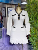 Autumn/Winter 2025 New Waffle Small Scent Style V-Neck Knitted