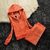 2021 Women's Brand Velvet Fabric Tracksuits Velour Suit Women Track Suit Hoodies And Pants fat sister