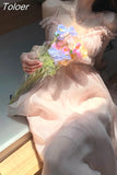 Pink Mesh Back Elastic Korean Dress Women High Wasit V Neck Mid Dress Sleeveless A Line Spaghetti Strap Summer