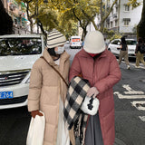 New East Gate 2024 Autumn Winter New Big Quilt Down Cotton Padded Clothes Padded Clothes Female Long Over The Knee Fried Street Coat-Outfit