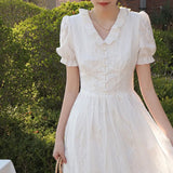 Party Summer Elegant Chiffon Dress Women French Style Sweet Lace-up Midi Kawaii Dress V-neck Korean Slim Designer Princess Dress