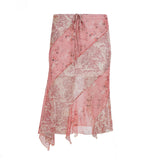 Cloth Forget To Be Careful Hot Babes Rags Rags Side Irregular Long Skirt Holiday Style Thin Mesh