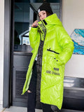 Winter Down Coat Women 2022 Long Parka Warm Winter Snow Jacket Casual Thick Hooded Black Puffer Jacket Bright