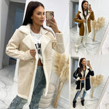 Toloer And Winter 2023 New Solid Color Thickened Lamb Wool Patchwork Coat