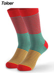 Men's Funny Happy Socks Fine Paragraph Pattern Argyle Color stripeTube Geometric Funny Combed Cotton