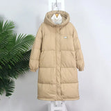 2022 Women's Down Jacket Long Winter Warm Snow Oversized Thick Casual Coat Female Hooded Long Sleeve Large Size Down