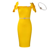 Women's Famous Temperament Three-Dimensional Flowers Elegant Banquet Dress Bag Hip