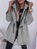 Fashion Casual Autumn And Winter Hooded Zipper Jacket Women's