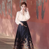 Chinese Style Dragon Year Horse Face Dress Suit 2025 New Spring And Autumn Improved Ming Ancient Costume Two