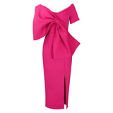 Party Dress Women's Sexy Big Bow Bow Open Dress Bag Hip Dress