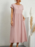 Solid Color Sleeveless Loose Cotton Into Pocket