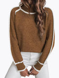 And Winter Knitted Shirt Women's Jacket Long-Sleeved High-Necked Top Solid Color Loose Casual Jump