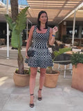 Type Collarless Wave Knitted Dress Pocket Fluffy Knitted Evening Dress