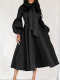 Women's 2025 New Bubble Sleeve Strap With Large Skirt High-Rise Dress Dress