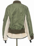 Loose Fit Army Green Lambswool Big Size Jacket New Stand Collar Long Sleeve Women Coat Fashion Autumn Winter 2022