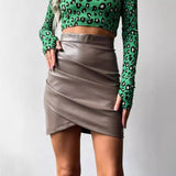 Toloer New Style Of 2024 Commuter Package Hip Show Thin High Waist Nightclub Short Skirt Skirt Package Hip Skirt-Outfit