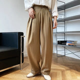 Waist Design Suit Pants Women's Spring Autumn Loose Wide Leg Floor Mops Inclined Placket