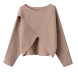 Green Cross Big Size Knitting Sweater Loose Fit Round Neck Long Sleeve Women Pullovers New Fashion Tide Autumn Winter