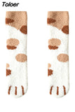 Embroidery CAT Deer Thickening Women Cotton Lovely Plush Keep Warm Sleep Ladies Funny Cute Socks Hosiery Winter