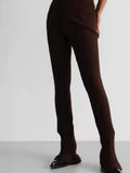 Fashion Women's Pants Slim Pleated Solid Color High Elasticity Simplicity Flare Horseshoe Trousers Spring 2023 New
