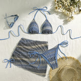 2024 New Embroidery Grading Three-Piece Swimsuit